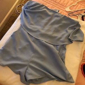 Strapless baby blue romper With pockets